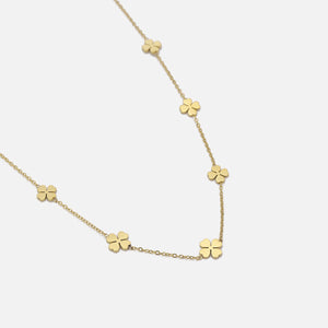 Ketting lucky klavertjes goud