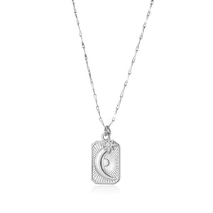 Medium-length necklace with moon and star