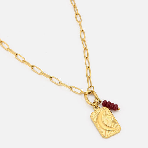 Ketting maan met kralenstaafje