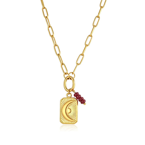 Ketting maan met kralenstaafje