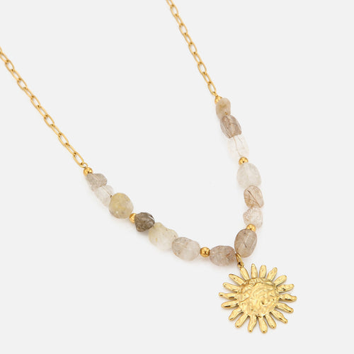 Ketting natuurstenen met zon