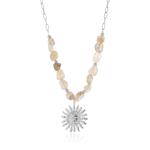 Ketting natuurstenen met zon
