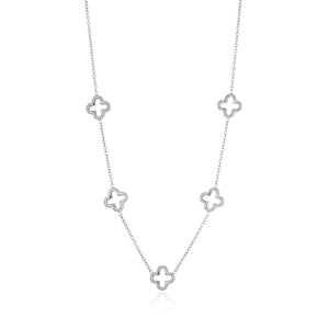 Long necklace with open cloverleaf charms