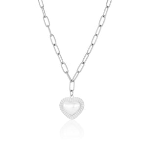 Ketting parel hart zilver