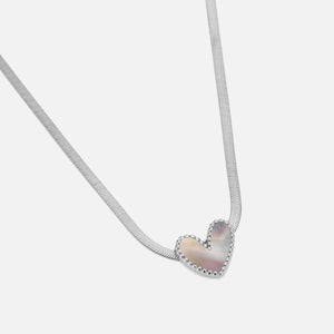 Ketting parelmoer hart