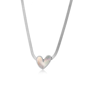 Ketting parelmoer hart