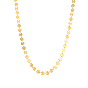 Long necklace with flat coins