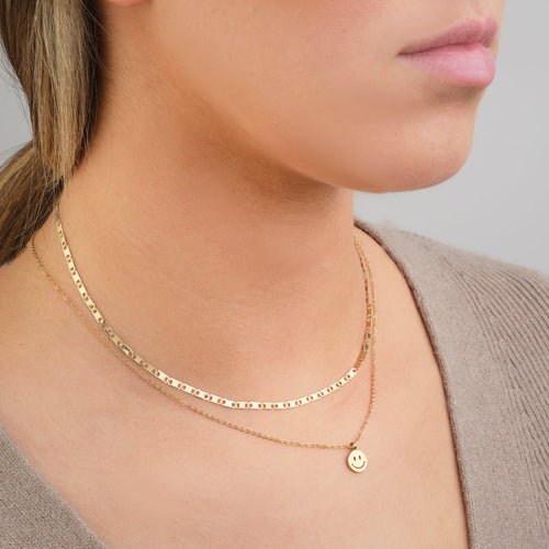 Ketting platte schakel goud
