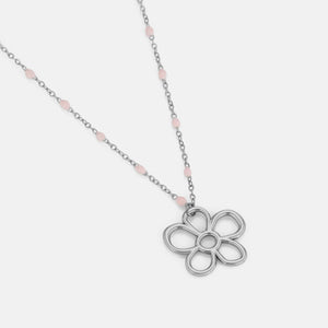Ketting roze kralen bloem