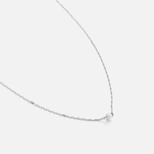 Ketting single parel zilver