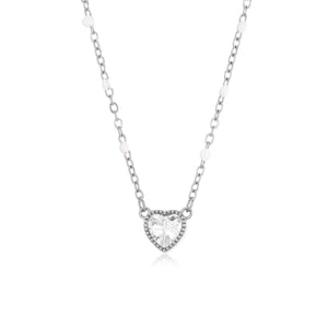 Ketting strass hart met parels