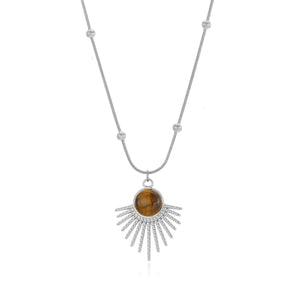 Tiger eye necklace with spikes