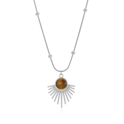 Ketting tijgeroog met spikes