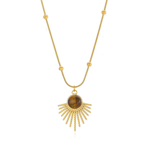 Tiger eye necklace with spikes