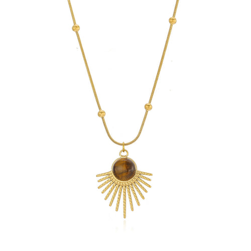 Ketting tijgeroog met spikes