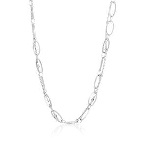 Ketting tweelaags twist zilver