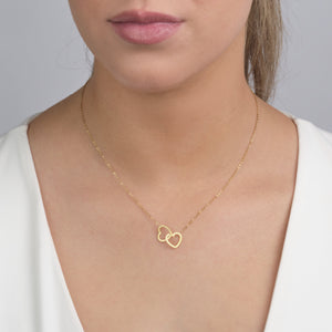 Ketting verbonden hart goud