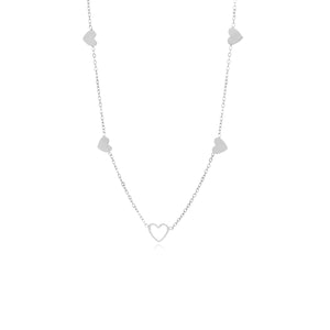 Ketting vier gesloten hartjes