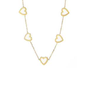 Ketting witte hartjes