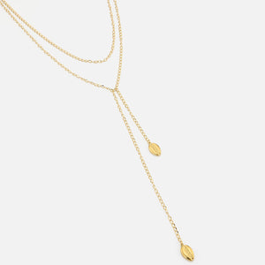 Lange ketting Y-vorm dubbele schelp - Goud