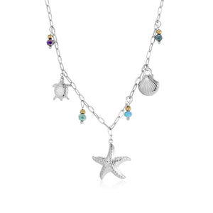 Ketting zee bedels zilver