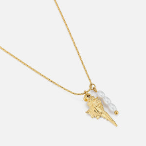 Ketting zeeschelp parels goud