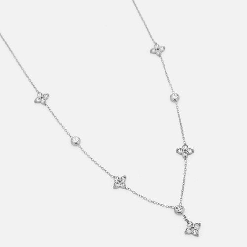 Ketting zirkonia klavertjes