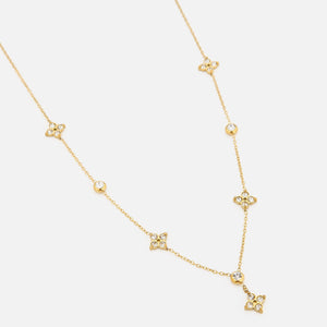 Cubic zirconia clover necklace - Goud