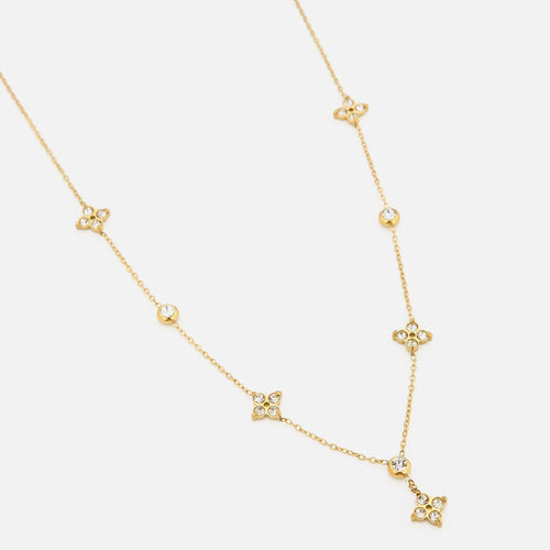 Ketting zirkonia klavertjes
