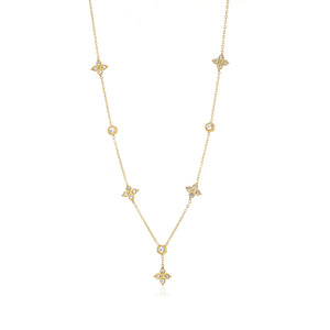 Cubic zirconia clover necklace
