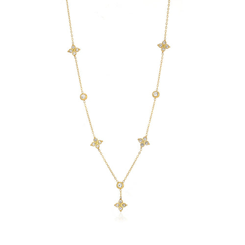 Ketting zirkonia klavertjes