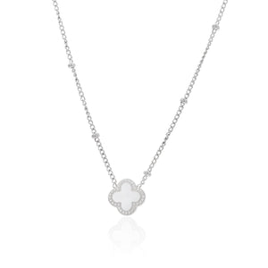 Klaver ketting zilver