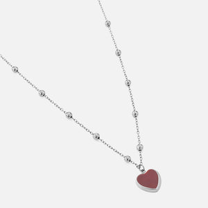 Lange ketting bordeaux rood hart