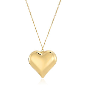 Long necklace, large full heart