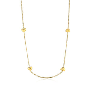 Lange ketting vier hartjes