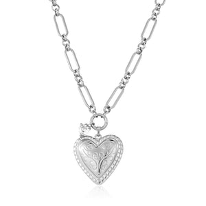 Medium length heart locket necklace