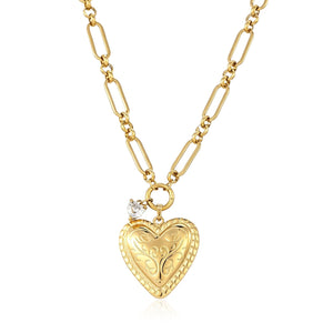 Medium length heart locket necklace