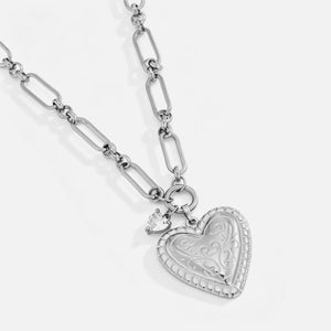 Medium length heart locket necklace