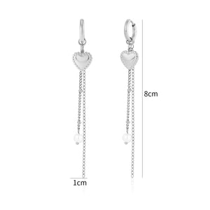 Oorbel hartje parels ketting