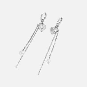 Oorbel hartje parels ketting