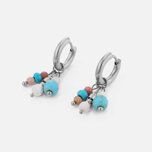 Oorbellen blauw gekleurde kralen