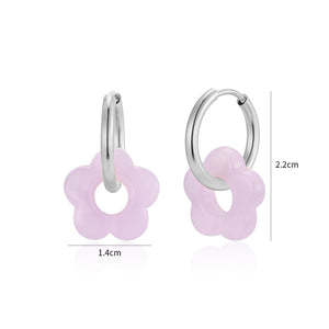 Oorbellen bloem paars