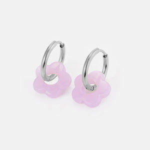 Oorbellen bloem paars