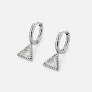 Oorbellen driehoek strass zilver