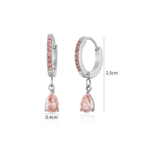 Oorbellen druppel roze