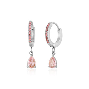 Oorbellen druppel roze