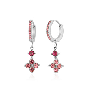 Oorbellen fancy strass roze