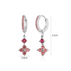 Oorbellen fancy strass roze