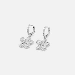 Oorbellen flower zilver