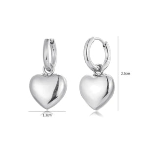 Oorbellen groot hart zilver